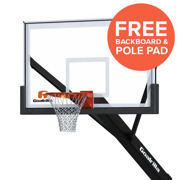 Goalrilla 72" Fixed Height In-Ground Basketball Hoop with Glass Backboard