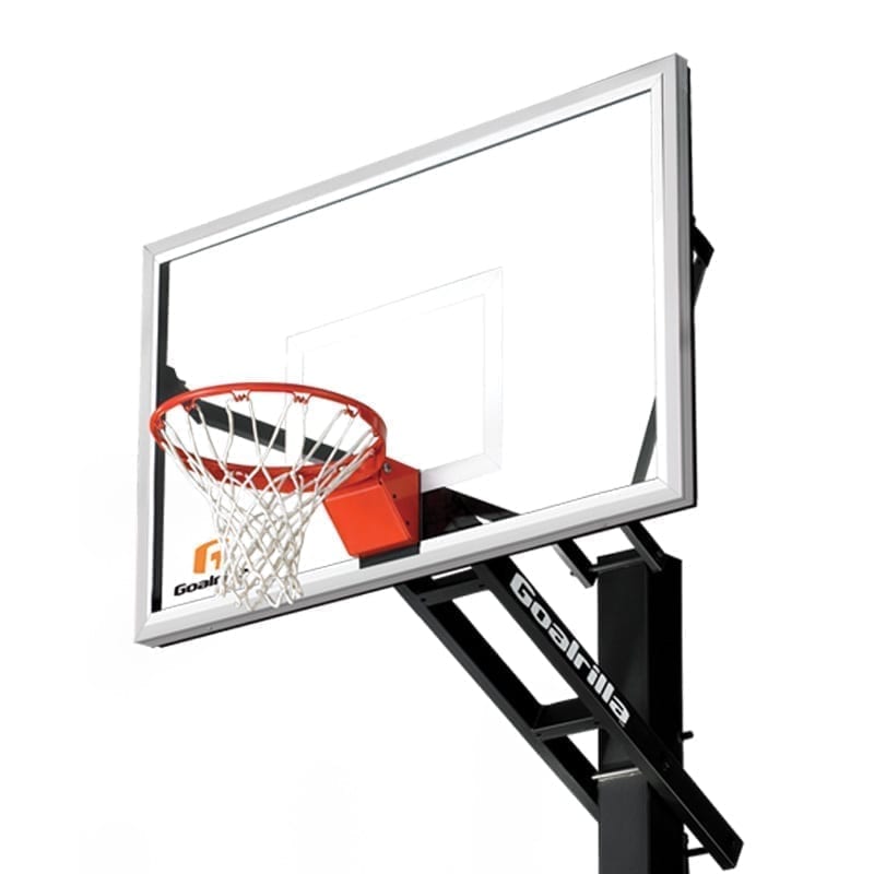 Silverback 54 and 60 In-Ground Basketball Systems with Adjustable-Height  Tempered Glass Backboard and Pro-Style Breakaway Rim