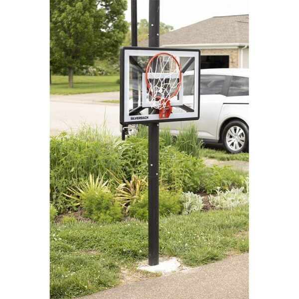 Silverback Junior Youth 33 Basketball Hoop with Lock ‘n Rock Mounting Technology Mounts to Round and Vertical Poles B8410W Black 